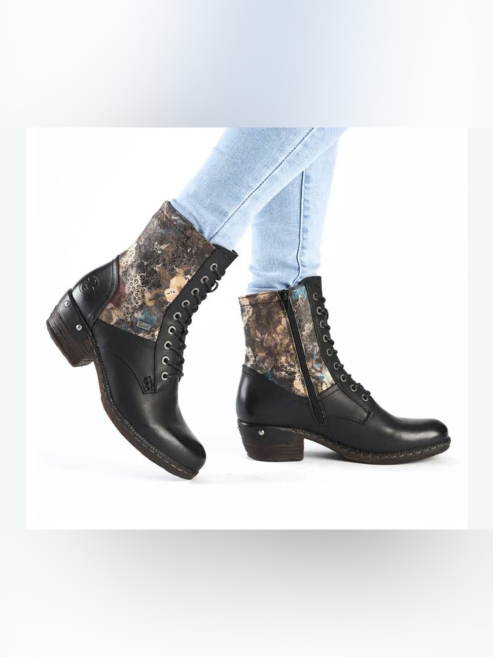 NWT Rieker BERNADETTE 14 Schwarz Rauch Multi Colorway- size 36